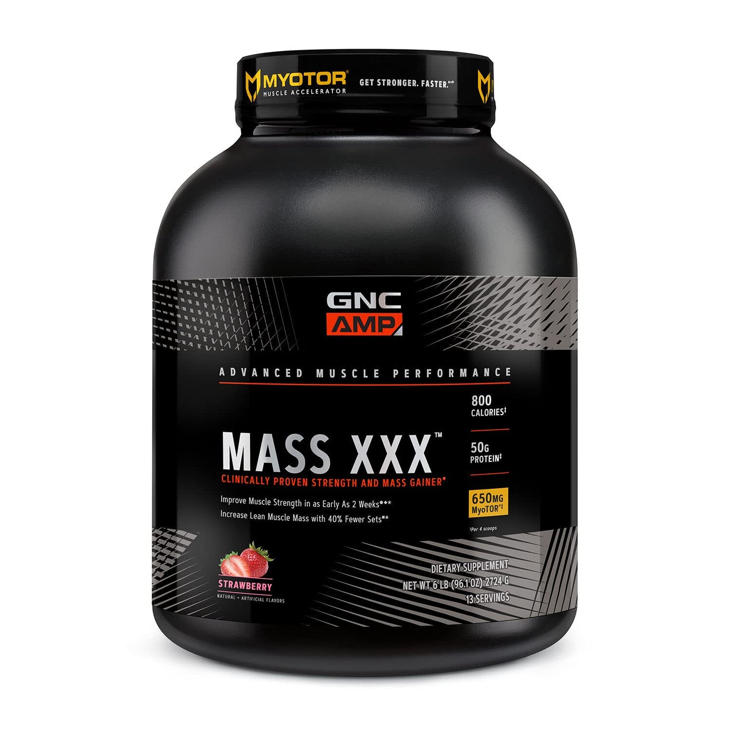 GNC AMP Mass XXX Protein Blend | 50g with MyoTor & Creatine | Strawberry