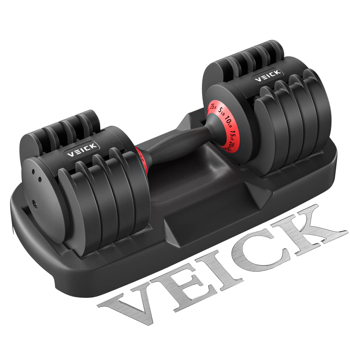 VEICK 5-in-1 Adjustable Dumbbell Set 5–25 LBS | Fast-Adjust Home Gym Dumbbell for Men & Women