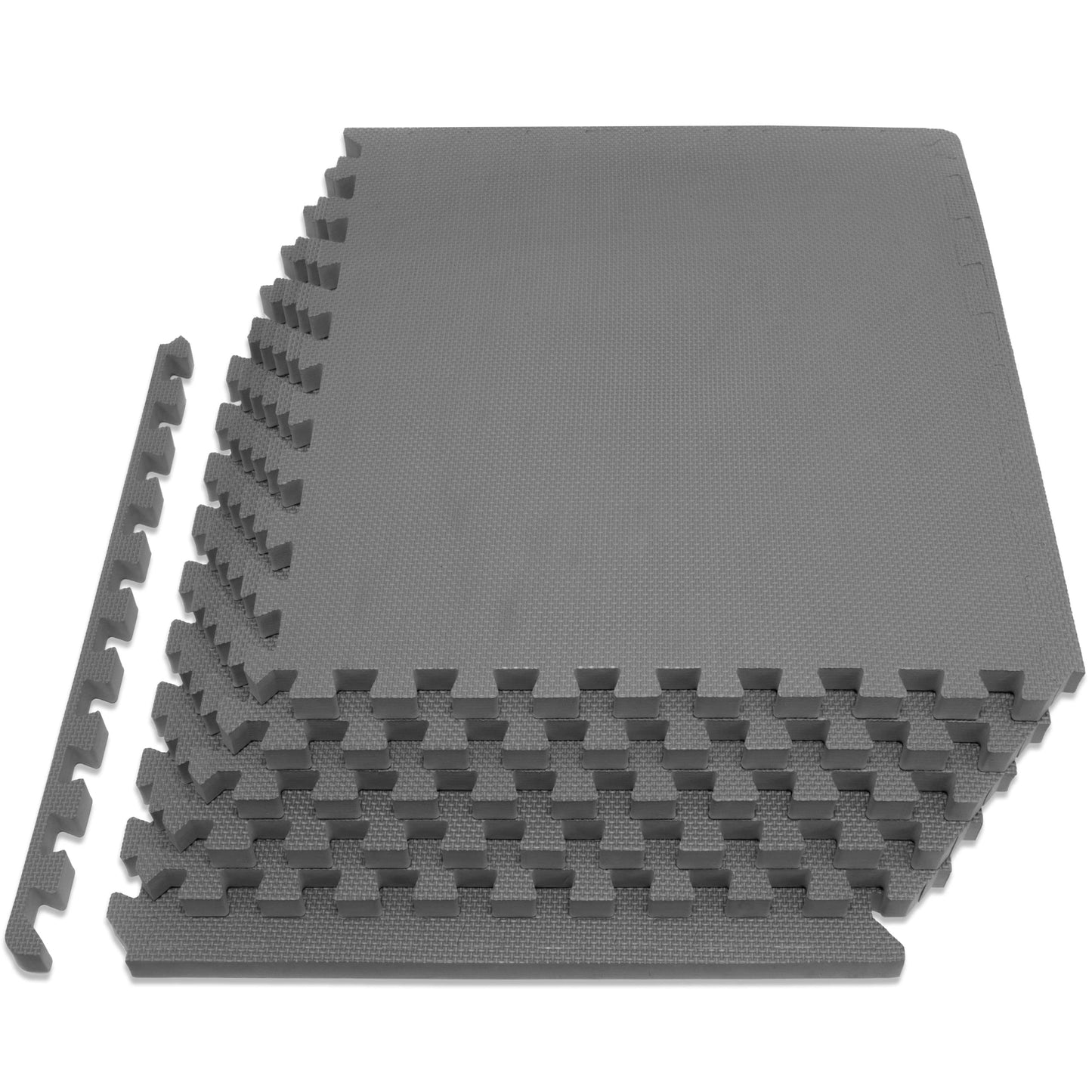 ProsourceFit Extra Thick EVA Foam Puzzle Exercise Mat – 3/4" | 24 Sq Ft | 6 Tiles | Grey