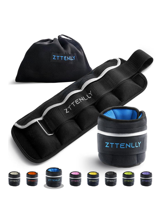 ZTTENLLY Adjustable Ankle Weights (1–15 LBS Pair) | Breathable, Reflective – Home Gym Strength Training