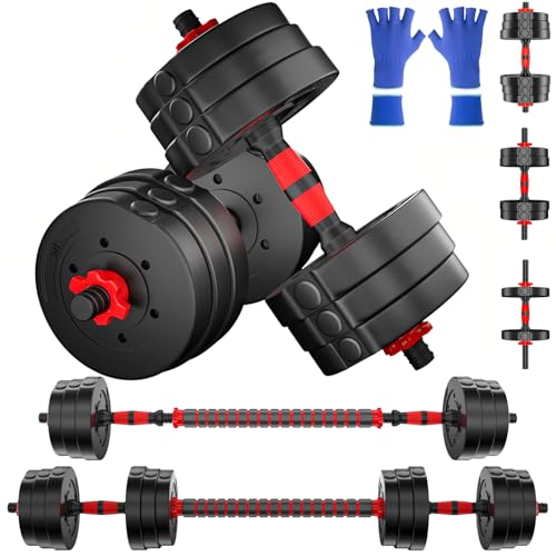 Adjustable Dumbbell & Barbell Set – 2-in-1 | 20kg (44LBS) | Home Gym Strength Training
