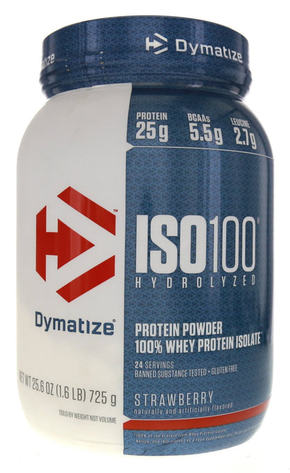 Dymatize ISO 100 Hydrolyzed Whey Protein Powder – Strawberry 25.6 oz