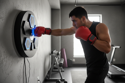 Customer using smart boxing target