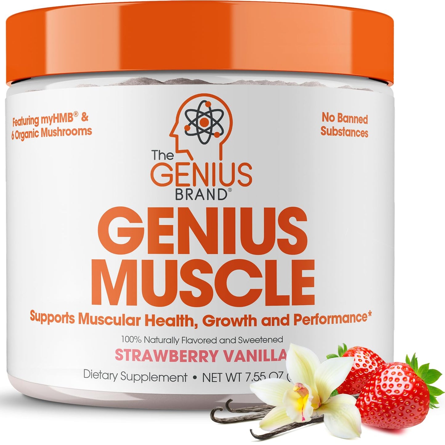 Genius Muscle Builder & Mass Gainer – Natural Anabolic | Strawberry Vanilla | 30 Servings