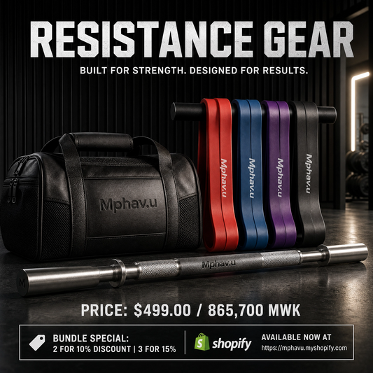 Resistance Gear Training Bundle – Resistance Bands, Bar, and Carry Bag | Mphav.u