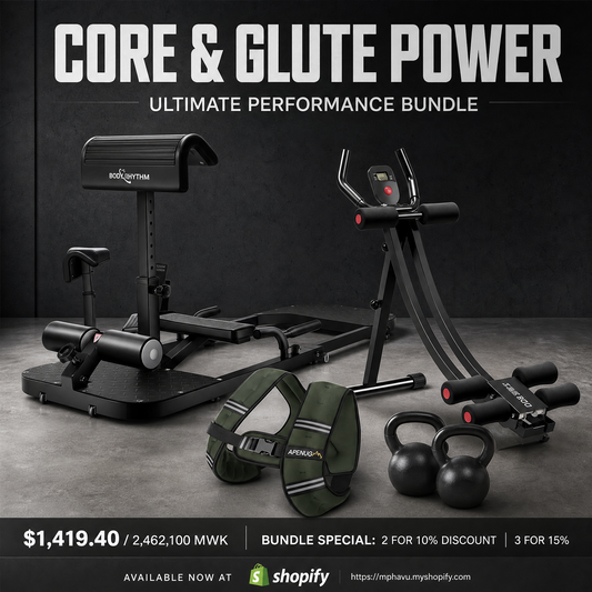 Core & Glute Power Bundle | Hip Thrust Machine, Ab Trainer & Weighted Vest