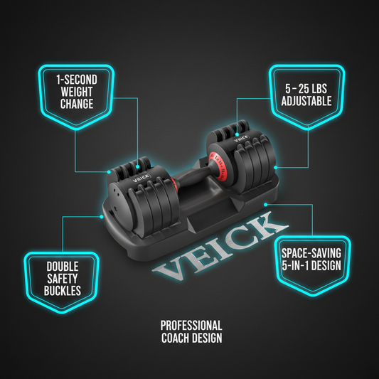 VEICK Adjustable Dumbbell Infographic