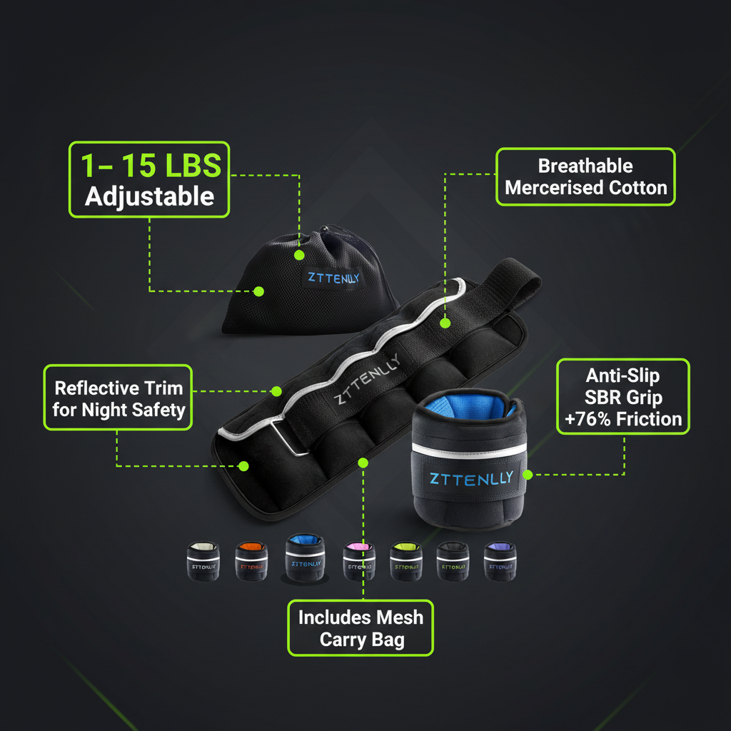 ZTTENLLY Ankle Weights Infographic